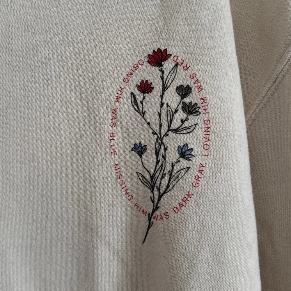 Taylor Swift Loving Him Was Red Crewneck Sweatshirt Size Large Cream Pullover